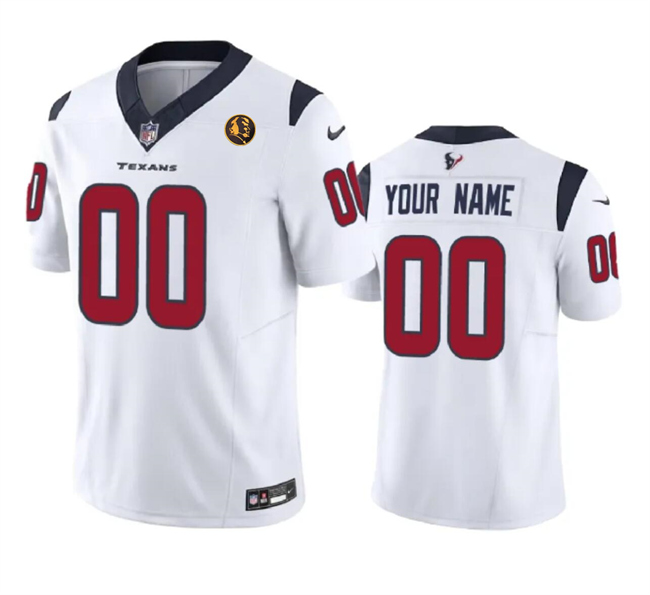 Men's Houston Texans Active Player Custom White 2023 F.U.S.E. With John Madden Patch Vapor Limited Football Stitched Jersey